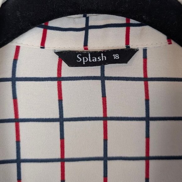 (2/$20) Splash Red & Blue Line Blouse - Picture 8 of 8